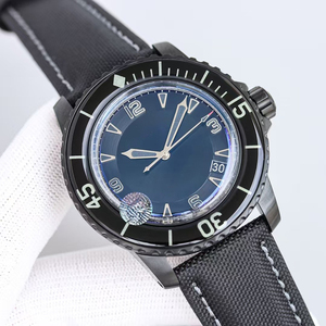 Reloj de Acero Inoxidable de Alta Calidad en Oferta, Correa de Lona Negra Premium, Esfera Azul, Manecillas Luminosas, Reserva de Energía, Cristal de Zafiro - Product Image 2