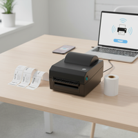 Imprimante d'étiquettes thermiques sans fil Bluetooth WiFi pour petites entreprises, machine à créer des autocollants avec USB et LAN