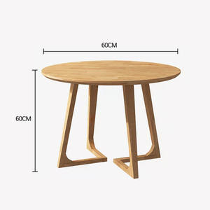 Nordic Minimalist Solid Wood <b>Round</b> Coffee <b>Table</b> Natural Walnut Color <b>Small</b> Size For Home Apartment Balcony Leisure Use - Product Image 4