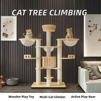 Arbre à chat multi-niveaux en bois pour usage domestique avec lit pour chat