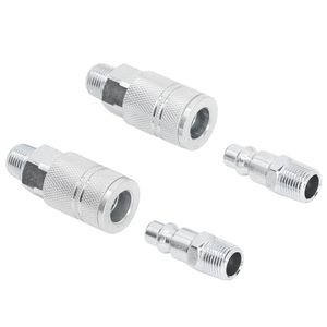 Raccord rapide pneumatique américain 3/8 NPT, tête mâle nickelée avec filetage externe, embout pour milieu d'air comprimé - Product Image 5