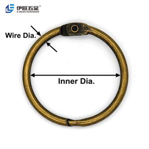 YIWANG Wholesale Antique Bronze <b>Binder</b> Rings Metal Loose Leaf <b>Book</b> Rings for Index Cards - Product Image 3