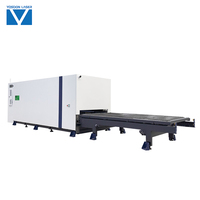 Machine de découpe laser à fibre CNC haute précision avec table de travail à couverture intégrale et échange rapide, puissance de découpe métal optionnelle FC3015H
