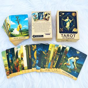 <span class=keywords><strong>Baraja</strong></span> <span class=keywords><strong>de</strong></span> Tarot <span class=keywords><strong>Española</strong></span> <span class=keywords><strong>de</strong></span> 78 Cartas con Guía y Caja, Cartas <span class=keywords><strong>de</strong></span> Lectura Espiritual <span class=keywords><strong>de</strong></span> 8x12cm, Diseño Portátil, Venta al Por Mayor OEM, MOQ Bajo - Product Image 3