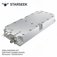 Amplificateur de puissance RF large bande GaN XSPA-03002000-P47 300-2000 MHz 50 W CW 47 dBm Gain 28 V pour le brouillage RF et la contreméasure des drones