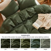 Housse de couette en coton mousseline Olive, moderne, écologique, 200 fils, taille personnalisée, ultra-douce, respirante, légère, ensemble de literie toutes saisons