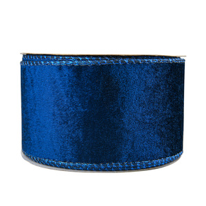 E-Magic Hot Bán Cổ Điển Màu Đỏ Rắn Màu Polyester 6.3Cm Vàng Ribbon Kim Loại Cạnh Giáng Sinh Overlock Ribbon Nhung Ribbon - Product Image 5