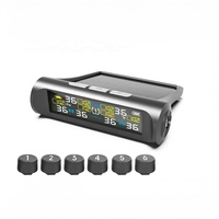 Solar TPMS 6-Rad Externer Sensor Reifendrucküberwachung für LKW-Teile USB-Aufladung Echtzeit-Alarm 9,9 Bar IPX7 Wasserdicht