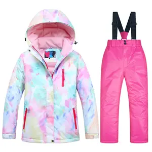 YU TU suppliers girls Ski Jacket and Pant Set Winter Warm Snowsuits Kids Toddler Waterproof Outdoor ski suits for kids