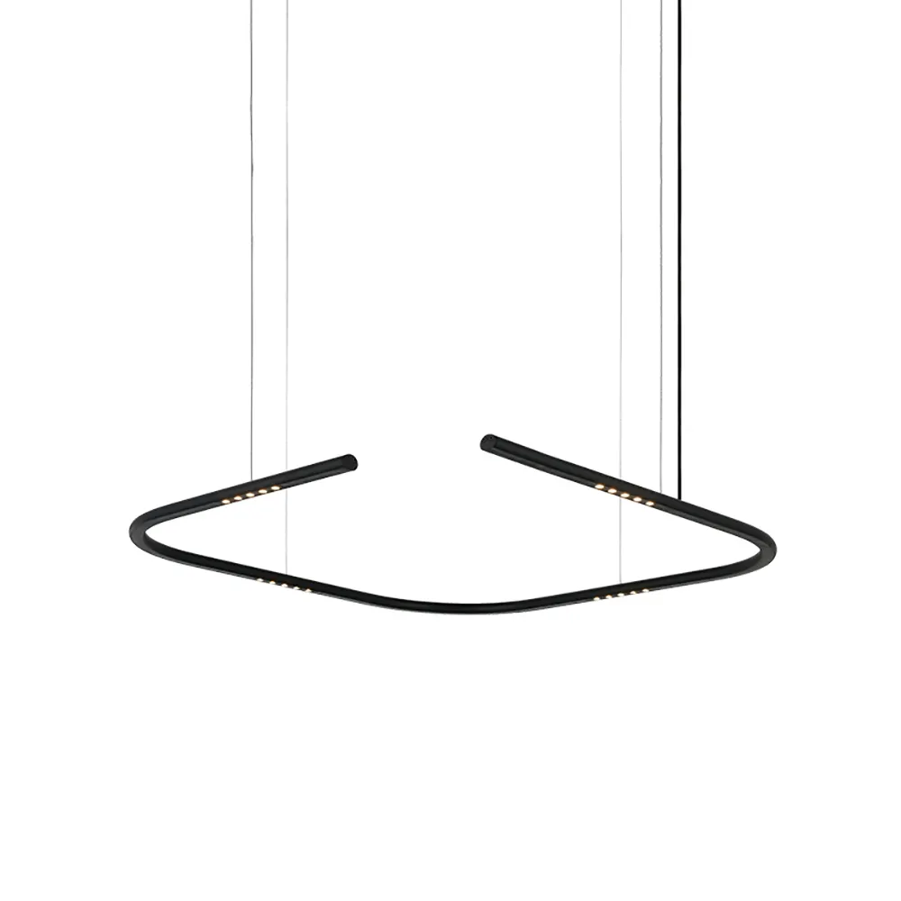 Linear Design Nordic Creative Black Bar Table Hotel Hanging Chandelier LED Pendant Light