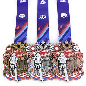 Manufacturer Custom Zinc Alloy 3D Metal Medal Sport Award Taekwondo Karate Martial Arts Kickboxing Medals