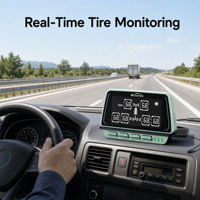 Kit Sensor Eksternal TPMS Truk Nirkabel 6 Roda, Monitor Tekanan dan Suhu Ban dengan Layar untuk Armada Van