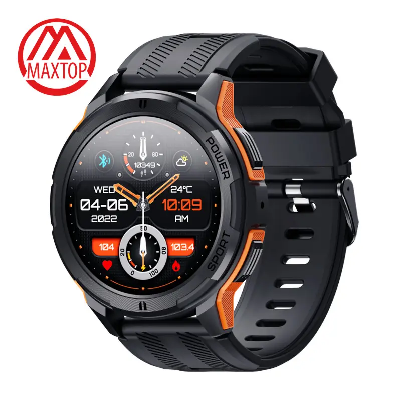 Maxtop Latest AMOLED Men Women Round Outdoor Fitness Tracker Smart Watch BT Call Wireless Charge Sports Waterproof Smart Watch