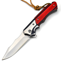 Cuchillo Plegable Táctico de Supervivencia con Mango de Madera y Acero 440c, Muestra Gratuita Personalizada - Cuchillo de Bolsillo Resistente para Camping y Caza