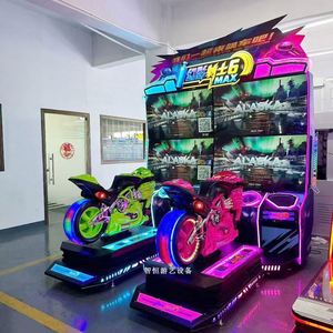 Grand simulateur de jeu vidéo de course de moto dynamique à double écran pour salle de jeux - Product Image 4