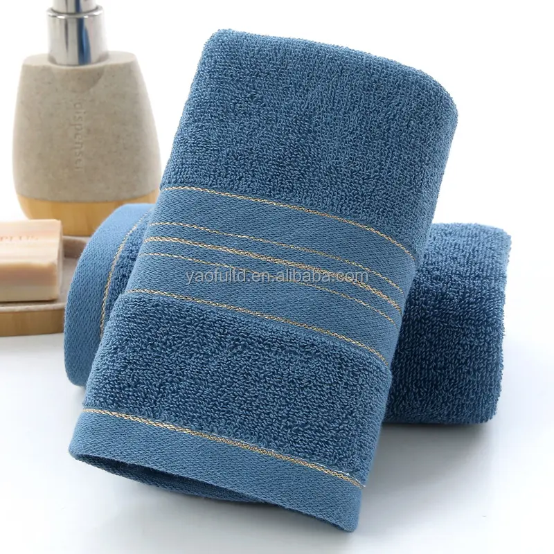 工場綿100% タオル洗顔ロゴ刺繍ホテルタオル卸売安いタオル選択的なパッキング
