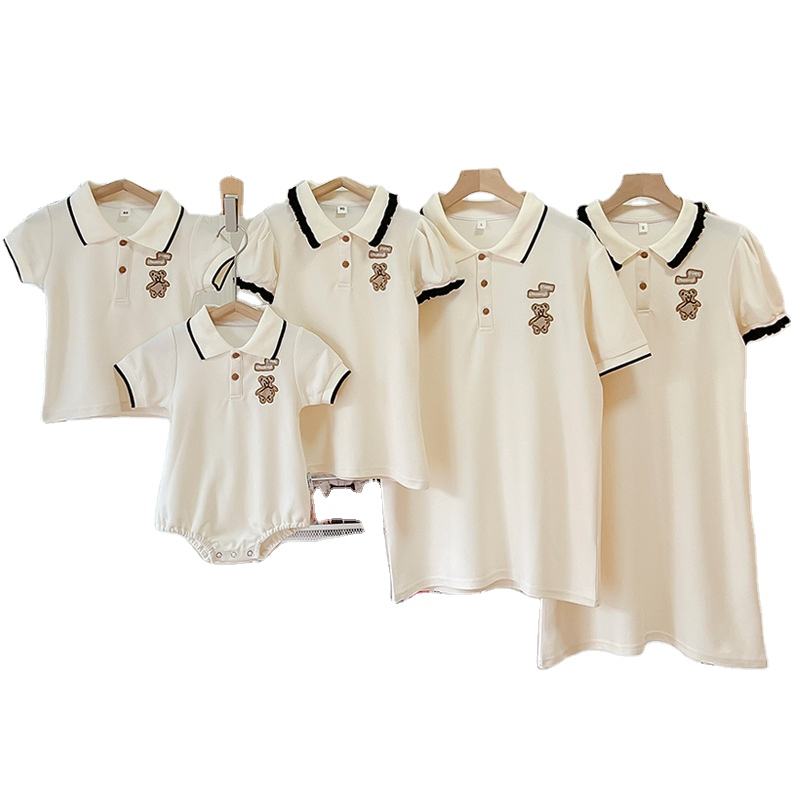 Robe de printemps et d'été pour père et fils, chemise mère et