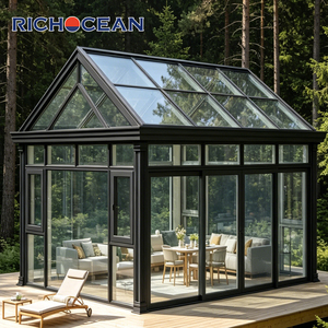 RICHOCEAN Véranda sur mesure en aluminium intelligent avec cadre en aluminium et verre trempé, double vitrage Low-E, <span class=keywords><strong>solarium</strong></span> avec toit - Product Image 2