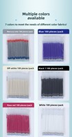 100 recharges de stylos gel effaçables, sensibles à la chaleur, longueur 1 mm, en plastique, encre bleue soluble dans l'eau, pour marqueurs sur cuir
