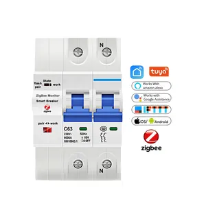 RSH 1P/2P/3P/4P Surge Protector Industrial Remote Control Reclosing Tuya Zigbee Smart MCB Circuit Breakers