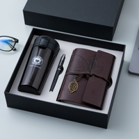 Ensemble cadeau d'affaires promotionnel de luxe FUXI, carnet en cuir, stylo en métal, tasse à café, personnalisation avec logo en relief, impression