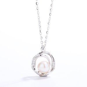 Collier en argent S925 plaqué or 18 carats avec pendentif en perle de coquillage de forme irrégulière, bijou cadeau pour femme - Product Image 4