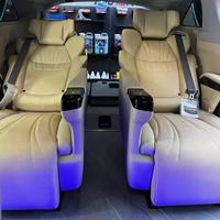 Asiento Multifuncional para Furgoneta Comercial con Mesa Lateral Plegable, Cuero Nappa Auténtico Suave para Proyectos de Remodelación Interior de MPV