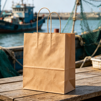 Volledige container bulk Morandi kraft papieren draagtas fabriek aangepaste logo lage eenheidsprijs