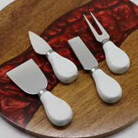 Hip-home vente chaude cuisine fromage outils ensemble marbre poignée couteau de cuisine en acier inoxydable 4 pièces couteau à fromage ensemble