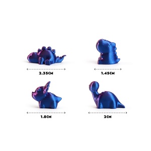 Figurines de dinosaures miniatures arc-en-ciel en PLA imprimées en 3D Feeron - Jouets de dinosaures mignons à dégradé - Décoration de paysage - 2 cm - Cadeau pour enfants - Artisanat créatif - Product Image 3