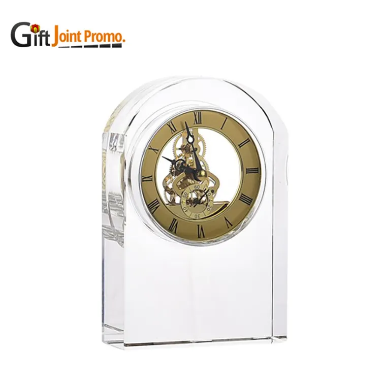 Logotipo personalizado Relógio De Cristal Para Lembranças De Casamento Convidados Crystal Home Decor Relógio De Luxo Desktop Crystal Clock