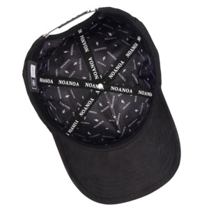 Casquette de baseball Tcap China en daim noir à 5 panneaux avec logo métallique - Product Image 5