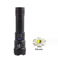 Lampe torche LED portable multifonctionnelle rechargeable TPC, zoomable, haute luminosité, étanche IP20, pour extérieur et usage transfrontalier