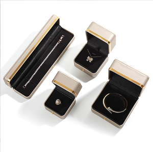 Custom logo Gold-trimmed PU Leather Rounded Corner <b>Ring</b> and Bracelet Boxes, Jewelry Packaging Boxes, Wholesale and On-demand - Product Image 2
