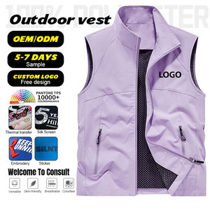 <span class=keywords><strong>Gilet</strong></span> de travail personnalisé pour homme, brodé, avec plusieurs poches, léger, sans manches, fermeture éclair intégrale - Product Image 2