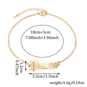 Bracelet en acier inoxydable plaqué or 18 carats avec breloque signe du zodiaque |   Bijoux porte-bonheur de strolologie |   Bracelet chaîne ajustable Horoscope pour femmes - Product Image 5