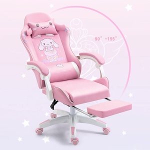 Cómodo respaldo <span class=keywords><strong>Cinnamoroll</strong></span> Gaming Chair Girls Cute Computer Sillón Home Swivel Lifting <span class=keywords><strong>Silla</strong></span> ajustable con reposapiés - Product Image 5