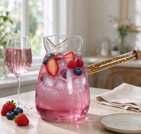 Carafe à café en verre avec poignée dorée scintillante, en borosilicate, pour café filtre ou thé glacé, idéale pour la maison et le café