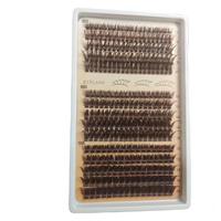 Kit de Cils en Grappes Volume DIY, Extensions de Cils Courbure D, Fabriquées à la Machine, Imperméables, Synthétiques Noires avec Tige en Coton