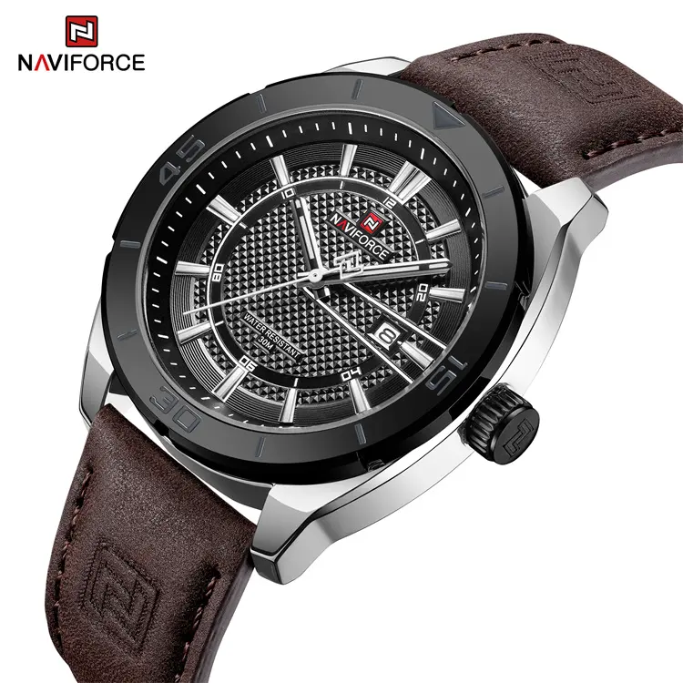 NAVIFORCE 9209 SBDBN casual quartz wristwatch Japan movement with date men watches PU strap watch manufacturers in china