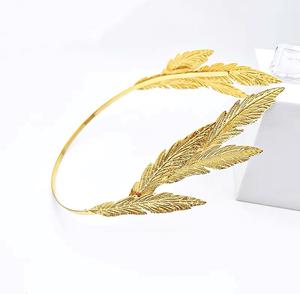 Couronne De Laurier En Métal Doré Or Rose - Diadème Déesse Grecque/Romaine - Pour Mariée, Fêtes Et Photographie