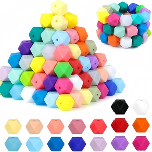 Perles hexagonales en silicone <span class=keywords><strong>de</strong></span> qualité alimentaire 14 mm, sans BPA, <span class=keywords><strong>pour</strong></span> la fabrication <span class=keywords><strong>de</strong></span> bijoux, <span class=keywords><strong>de</strong></span> chaînes <span class=keywords><strong>de</strong></span> sucettes et <span class=keywords><strong>de</strong></span> colliers, vente en gros - Product Image 1