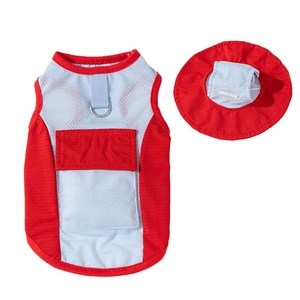 Cool Vest For Dogs Thin Breathable Polyester Four Seasons Small Dog Cooling Clothing With <b>Hat</b> Red <b>Purple</b> Solid Pattern - Product Image 2