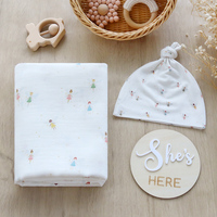 Meilleure Vente : Ensemble de Couverture et Bonnet en Mousseline pour Nouveau-né en Fibre de Bambou Naturelle et Coton Biologique – Idéal Cadeau de Naissance