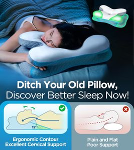 Neck Pain Relief Sleeping Cooling Stomach <strong>Back</strong> Side Sleeper Cervical Neck Arm Memory Foam <strong>Bed</strong> <strong>Pillow</strong> <strong>for</strong> Adults Side Sleepers - Product Image 4