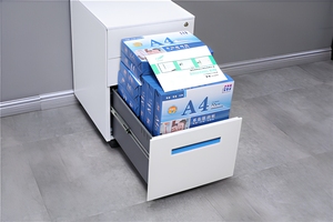 Modern KD Structure Steel <b>Filing</b> Cabinet with Key Lock Mobile Office Furniture for Home Office Commercial Use Blue White Design - Product Image 5