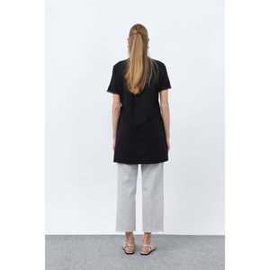 เสื้อยืดผู้หญิงสไตล์มินิมอล แขนยาวแบบปกติ แต่งขอบยางยืด - Product Image 5
