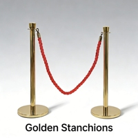 Barrière de contrôle des foules économique, modèle Modern Crown Top, avec poteau de 38 mm de diamètre et base de 320 mm, pour la gestion des files d'attente dans les restaurants ou lors de galas.