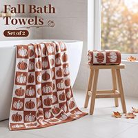 Serviettes de bain en coton imprimées citrouille d'automne, douces et à séchage rapide, pour la salle de bain, la piscine, décoration d'automne, cadeau de Thanksgiving