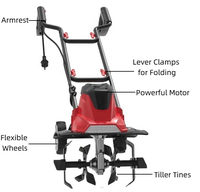 Motoculteur électrique professionnel 1050W 360MM Mini cultivateur de jardin rotatif